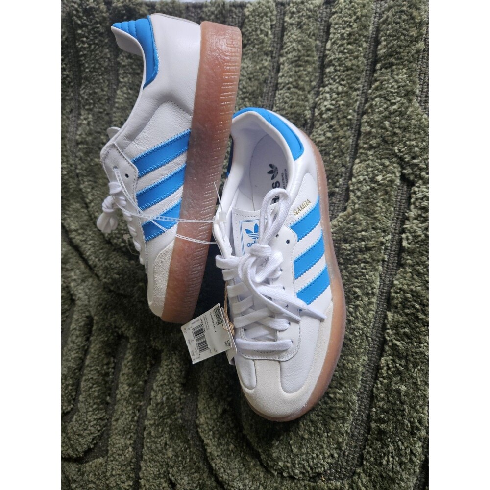 Adidas Samba OG Women’s 7.5 Men’s 6.5 White Blue Gum Sneakers JQ1236 New